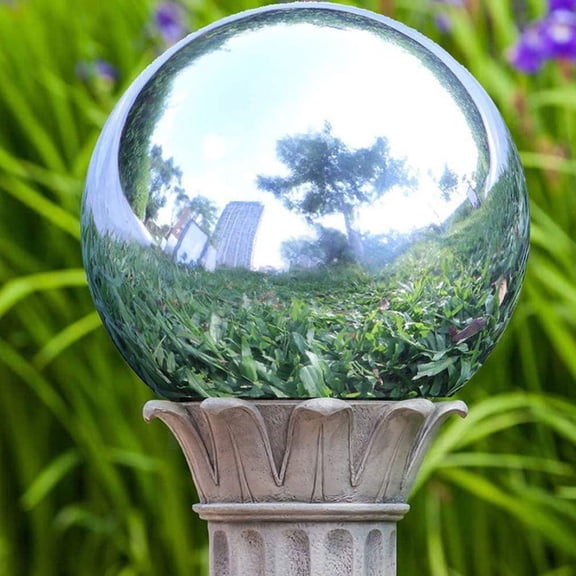 HEANUJJ Gazing Balls Stainless Steel Reflective Gazing Globe Outdoor Decoration Garden Lawn 1Set