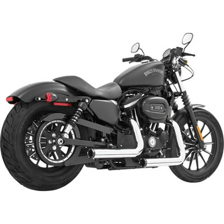 FREEDOM STAGGERED DUALS XL CHR W/BLK TIP XL1200L Sportster 1200 Low (Best Performance Exhaust For Sportster 1200)
