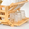 thumbnail image 6 of Bamboo Dish Rack, 3-Tier Foldable Wood Dish Drying Rack for Kitchen Counter – Space-Saving Organizer with Utensil Holder, Perfect for Small Kitchens and Apartments, 6 of 7