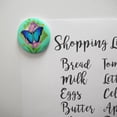 thumbnail image 2 of Blue Butterfly Purple Flowers Kitchen Refrigerator Locker Button Magnet, 2 of 6