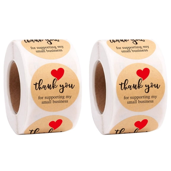 CCOCC 1000 Pcs Thank You Stickers,Adhesive Thank You Stickers Small Business,Sticker Labels for DIY Gift Packaging Stationery,Heart