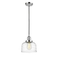 201C-PC-G713-Innovations Lighting-Bell - 1 Light Cord Hung Mini Pendant In Industrial Style-10 Inches Tall and 8 Inches Wide-Polished Chrome