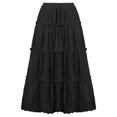 thumbnail image 2 of Skirts for Women 4-way Stretch Fashion Women Casual High Waist Solid Long Ankle Pleated Skirt Summer Vacation Beach Fashion Casual Daily Wear, 2 of 5