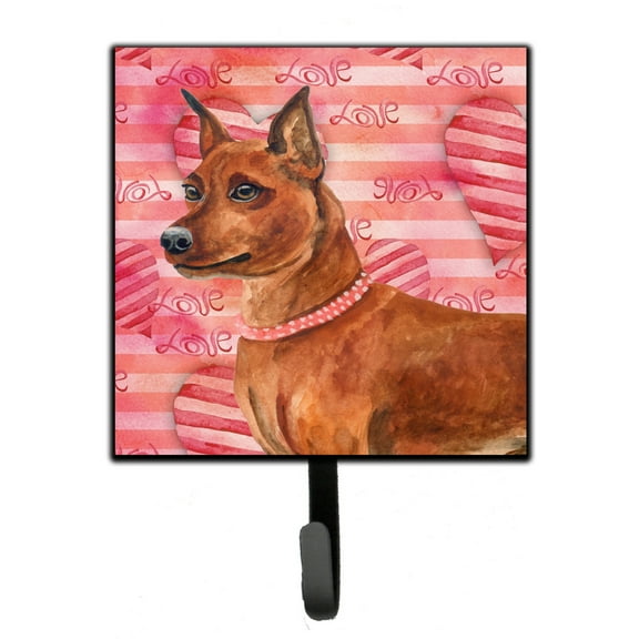 Carolines Treasures BB9743SH4 Miniature Pinscher Love Leash or Key Holder Red Single Hook multicolor