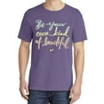thumbnail image 2 of Wild Bobby,Positivity Saying, Streetwear, Garment-Dyed Washed Look Short Sleeve T-Shirt, Purple, Small, 2 of 3