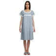 thumbnail image 1 of Moomaya Chemise de Nuit d'Allaitement pour Femmes à Col Rond Imprimée en Popeline de Coton, 1 of 4