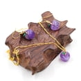 thumbnail image 2 of Uloveido Natural Amethyst Apple Necklace Purple Crystal Apple Fruit Statement Necklace Gifts for Women Christmas Eve Xmas Y4029, 2 of 6