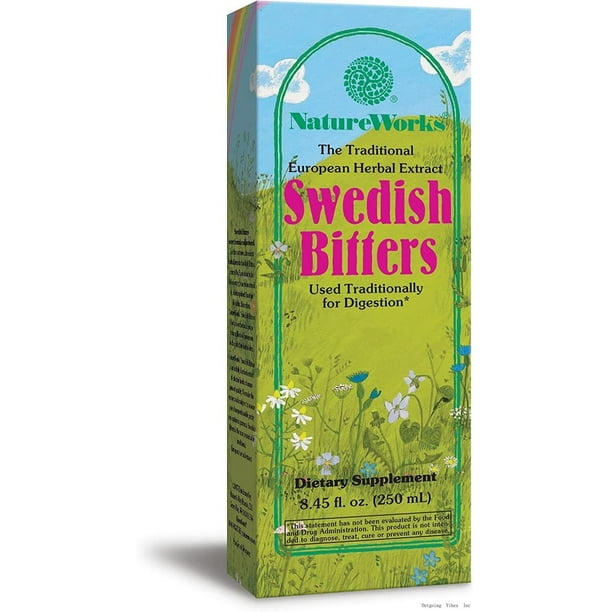 Natureworks Swedish Bitters Traditional European Extract Used For Digestion, Brown, 8.45 Fl Oz