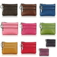 thumbnail image 4 of MesaSe Men Leather Coin Purse Card Wallet Clutch Double Zipper Small Change Bag, 4 of 11