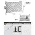 thumbnail image 3 of Pack of 4 Outdoor Lumbar Pillow Covers 12x20 Inch, Light Gray Waterproof Throw Pillow Covers Set, Minimalist Boho Abstract Ethnic Motifs Indoor&Outdoor Decorative Cushion Cases for Patio Porch Car, 3 of 7