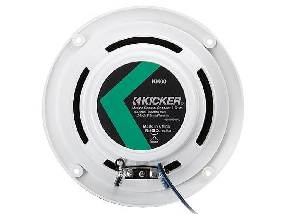 Kicker 51KM604WL KM 6.5" Marine Audio Speaker 2 Way Coaxial 50W RMS with RGB LED