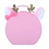 Claire's Tween Girls Pink Reindeer Jewelry Case with Dividers and Carrying Handle, 90709
