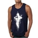 thumbnail image 1 of Tanques para Hombre para el Verano Solto Chaleco Impresión Deportivo Cuello Redondo, Casual, 1 of 3