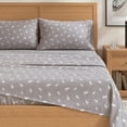 thumbnail image 2 of Great Bay Home Lodge Flannel Sheet Set - 100% Turkish Cotton - Double Brushed - King, Grey Moose, 2 of 6