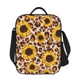 thumbnail image 7 of Bingfone Leopard Sunflowers Reusable Insulated Lunch Bag Cooler For Work School Picnic Or Travel, 7 of 7