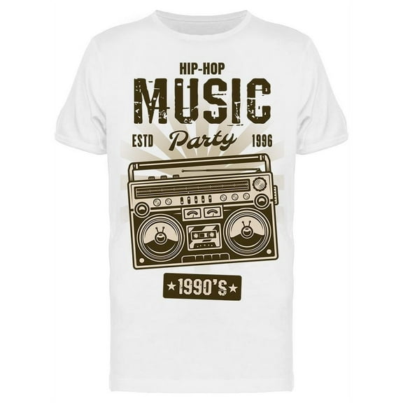 Hip Hop Music Nineties Party T-Shirt Men -Image by Shutterstock, Male x-Large