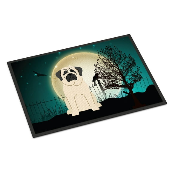Carolines Treasures BB2207MAT Halloween Scary Mastiff White Indoor or Outdoor Mat, 18 x 0.25 x 27 in.