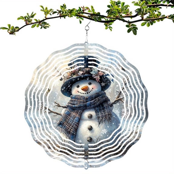 10-Inch Snowman Metal Wind Chime (Top Hat & Scarf)  Aura Pendant Indoor/Outdoor Decor | Ideal Halloween & Christmas Gift