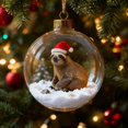 thumbnail image 4 of Christmas Six-Animal Snow Globes Ornament Set - Glass Balls with Santa Hat Figures and Mini Landscapes, Metal Top Rope Hanger, Ideal Holiday Gift for Tree, Home and Office, 4 of 6