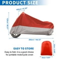 thumbnail image 2 of Unique Bargains Moto Cover All Season Weather Waterproof Sun with Storage Bag Fits Up to 104.33'' XXL Red Silver Tone, 2 of 7
