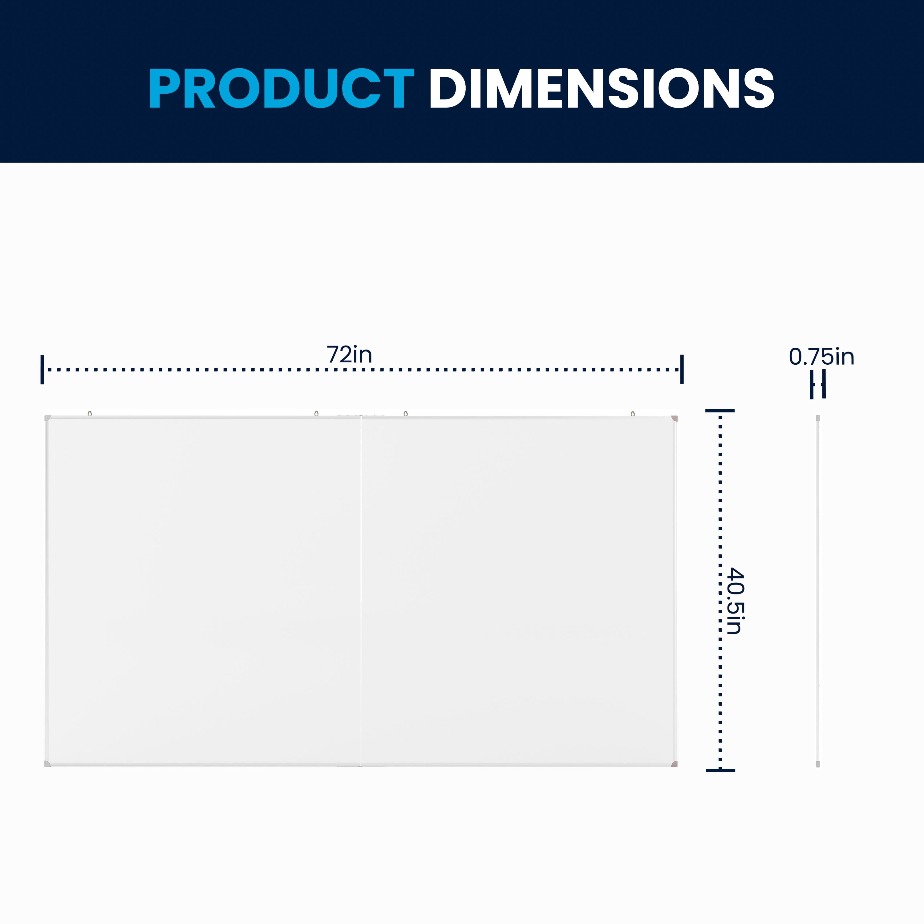BizChair Commercial 72" x 40" Whiteboard, Aluminum Magnetic Dry Erase Board with Wall Mount, Marker Tray, Eraser, 3 Markers, 6 Magnets