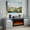 Gray & Black, variant on YANGLI 70" Fireplace TV Stand with 36" Electric Fireplace & LED Lights, Fits 80" TV, Wood Texture Storage Cabinet, Black