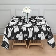 thumbnail image 3 of Horror Pumpkin Ghost Square Table Cover Wrinkle Resistant Washable Happy Halloween Table Covers Table Cloths for Halloween Party Decoration (60x60 Inch), 3 of 6