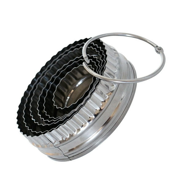 6 Pcs Biscuit Mold Gummies Cookies Mini Cookie Cutters Circle Crinkle Cracker Cutter Round Biscuit Cutter