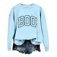 thumbnail image 4 of Sweatshirts for Women Boo Letter Printed Crew Neck Long Sleeve Shirt Halloween Spooky Season Pullover Top, 4 of 4