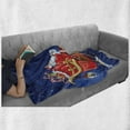 thumbnail image 6 of Santa Soft Flannel Fleece Throw Blanket, Santa Moving on the Sledge with Reindeer and Presents at Xmas Night, Cozy Plush for Indoor and Outdoor Use, 70" x 90", Navy Blue Multicolor, by Ambesonne, 6 of 6