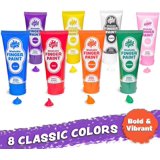 Color Splash! Washable Finger Paints - Set Of 6 Jars (16 Oz Each), Non-Toxic Primary & Secondary Colors