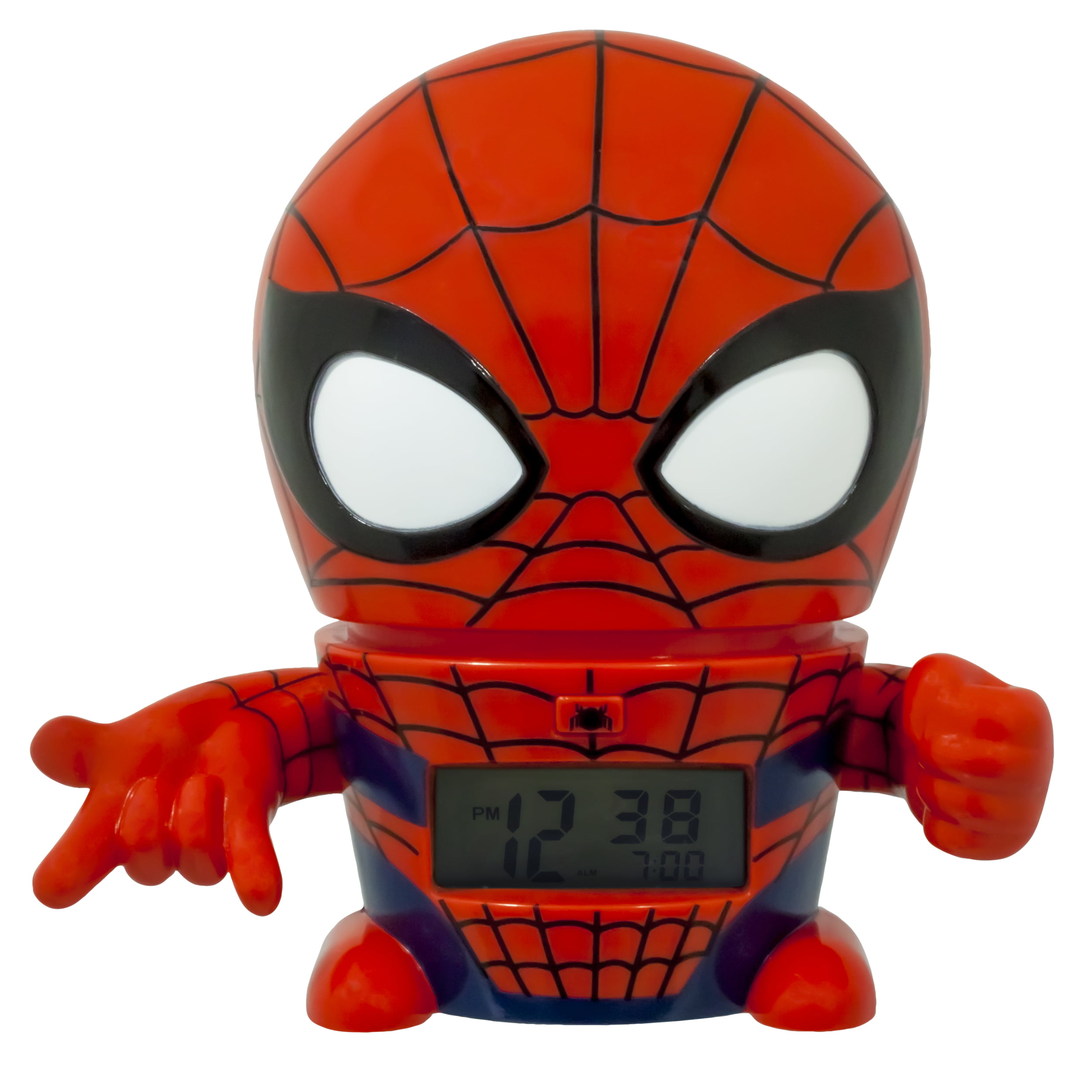 Super Hero Spiderman LED Bett Wecker Nachtlampe Digital Glühend Alarm Clock 