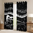 thumbnail image 2 of Homewish Black White Guitar Black Out Curtains for Kids, Cartoon Musical Note Curtains Pack of 2 (42x63 Each), Music Piano Bedroom Curtains, Living Room Curtains Decor, 2 of 6