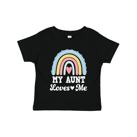 

Inktastic My Aunt Loves Me Retro Rainbow Niece Gift Toddler Toddler Girl T-Shirt