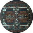 thumbnail image 1 of Ahgly Company Indoor Round Persian Light Blue Traditional Area Rugs, 3' Round, 1 of 4