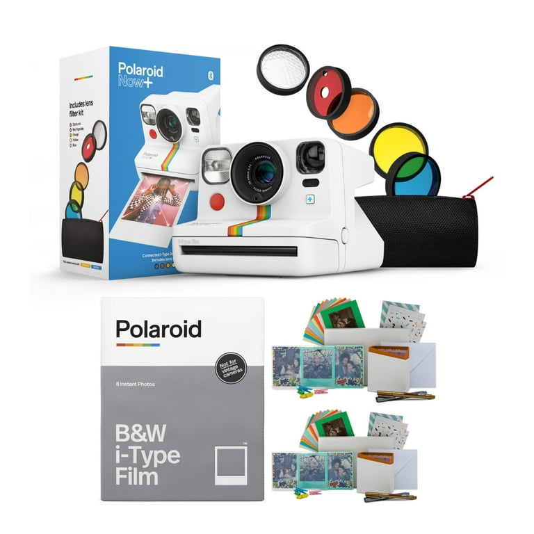 Polaroid NOW+ Instant Film Camera Camera (White) with B&W