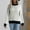 White, variant on Sweaters for Women Trendy Casual Color Retro Knitting Long Sleeve Round Neck Sweater White