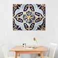 thumbnail image 3 of COMIO  Blue Vintage Pattern Decor Wall Art Boho Geometric Rug Middle Eastern Canvas Print for Rustic Bedroom Bathroom, 3 of 5