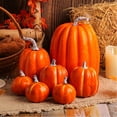 thumbnail image 1 of AKEGAMN Clearance! 7Pcs Gold Artificial Pumpkins For Thanksgiving 7Pcs Gold Artificial Pumpkins For Thanksgiving, Fall Halloween Home Decor Pumpkins, Assorted Sizes Gold Pumpkins, Artificial Gold Pu, 1 of 5