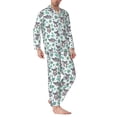 thumbnail image 2 of Bingfone Men's Pajama Set 2 Piece Loungewear PJs, Long Sleeve with Pajama Pants-Bears and Tropical Leaves, 2 of 7