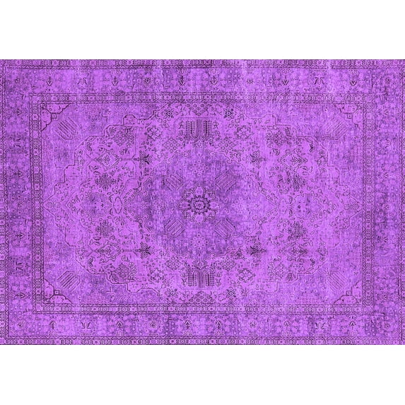 Ahgly Company Indoor Rectangle Oriental Purple Industrial Area Rugs, 5' x 7'
