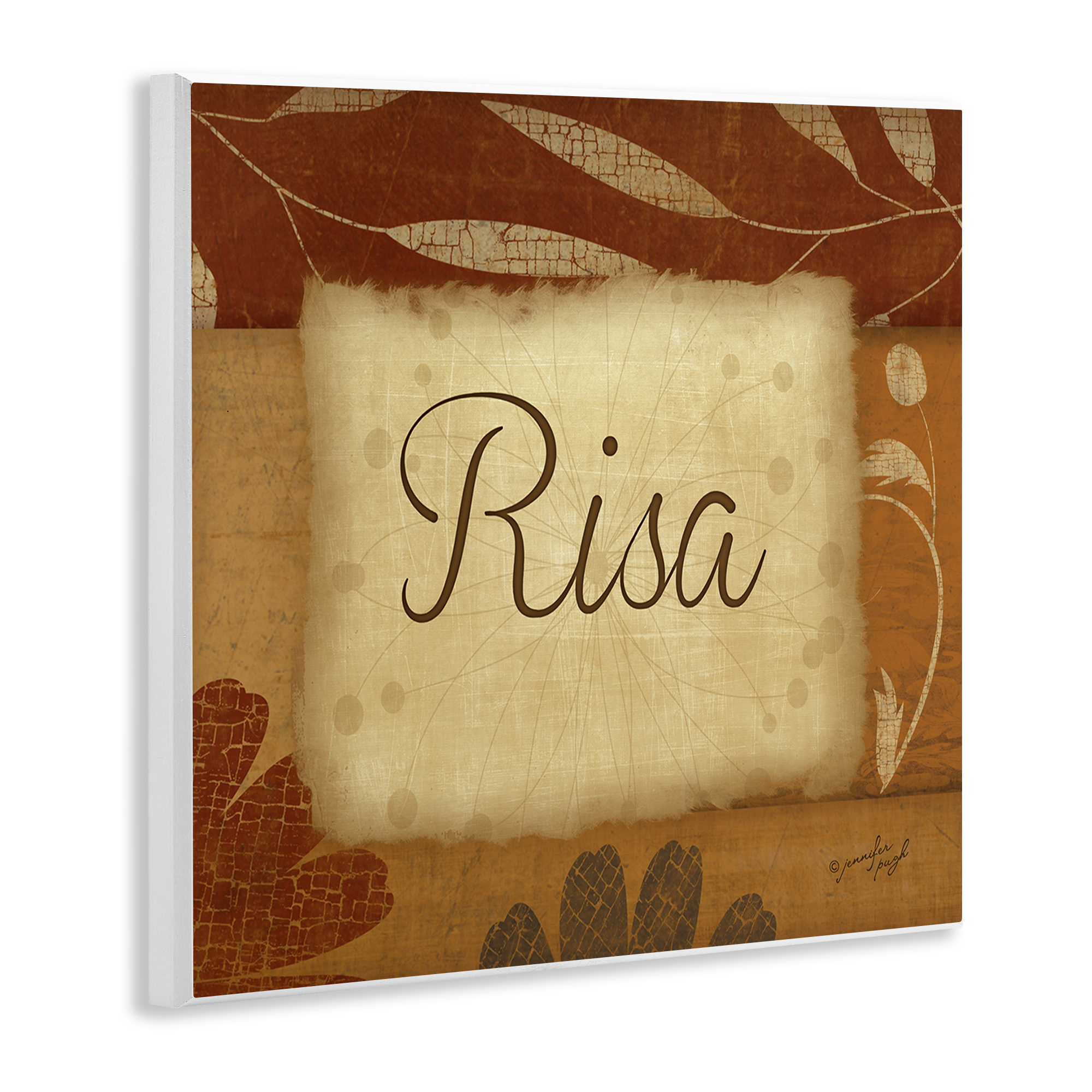 Stupell Industries Risa con Flores Tradicionales Typography and Symbols Painting Unframed Art Print Wall Art, 12 x 12