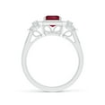 thumbnail image 2 of ANGARA Natural Aeon Vintage Style Emerald-Cut 1.6 ct Ruby Halo Engagement Ring with Milgrain in 14K White Gold for Women (Size-8x6mm) | July Birthstone Jewelry for Her | Natural Ruby Rings, 2 of 10