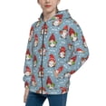 thumbnail image 2 of Pofeuu Snowflake Christmas gnome Print Teenage Zipper Hoodie Sweatshirts Hooded Casual Jackets With Pocket For Boys Girls-Small, 2 of 6