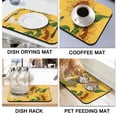thumbnail image 4 of Washable Rubber Sunflower Cute Floral Dish Drying Mats for Kitchen Counter Home Large Coffee Bar Pad Accessories and Decor for Utensils Stemware 19.5''x12'', 4 of 7