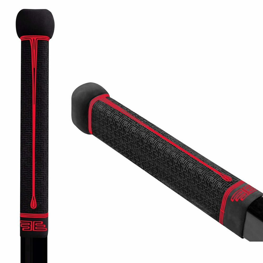 Buttendz FLUX Z Hockey Stick Replacement Grip, Large Knob (BLACK w/ RED