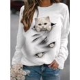 thumbnail image 4 of Sudadera con capucha de tigre divertida, sudaderas con capucha de moda para mujer, sudaderas con estampado de gato, ropa de cuello redondo, jerséis kawaii, sudaderas para mujer, sudaderas con animales, 4 of 4