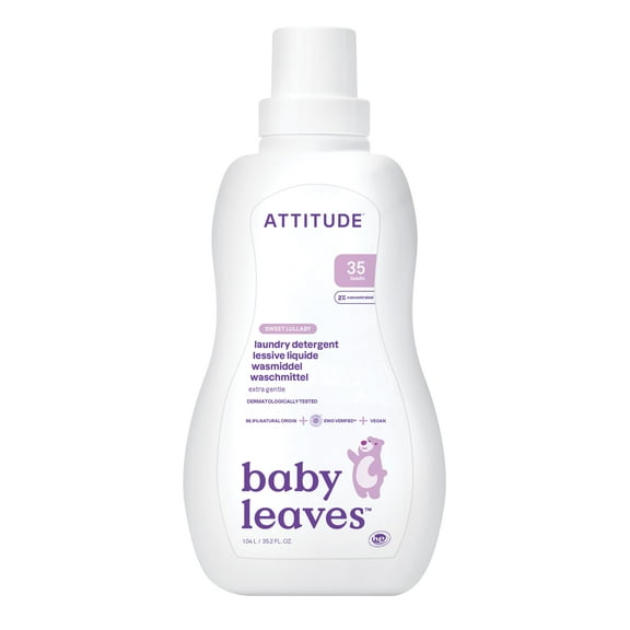 ATTITUDE Hypoallergenic Baby Laundry Detergent, Non-Toxic, ecologo Certified, Sweet Lullaby, 35.5 Fl Oz (42037)