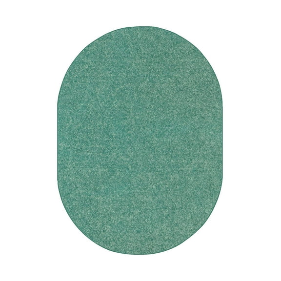 Ambiant Kids Solid Color Area Rugs Teal - 5' x 7' Oval