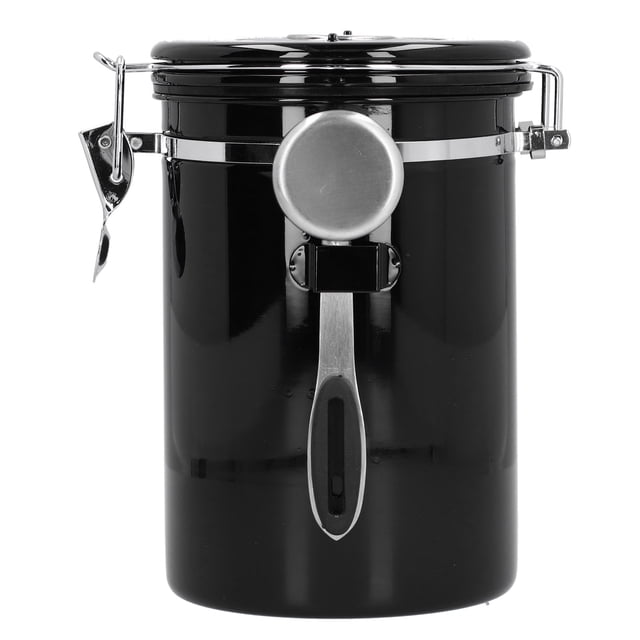 Coffee Beans Canister, Practical Airtightness Coffee Beans Jar With Exhaust Valve For Daily Use At Home Black